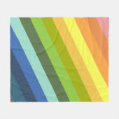 Moderne regenboogdiagonale strepen geometrisch pat fleece deken (Voorkant (Horizontaal))