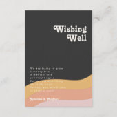 Moderne regenboogdonkere bruiloft met retro informatiekaartje (Voorkant)