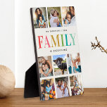 Moderne regenboogfamilie is alles om te koelen fotoplaat<br><div class="desc">Familie is alles! Een doordacht,  modern geschenk van de Dag van de Dagen,  van de Moederdag of van de Vakantie: Een trendy Fotocollage van het Instagram met uw persoonlijk bericht en naam. Trendy pastelregenboogtypografie op een zachte ivoren achtergrond maakt een vrolijke,  stijlvolle keepslag!</div>