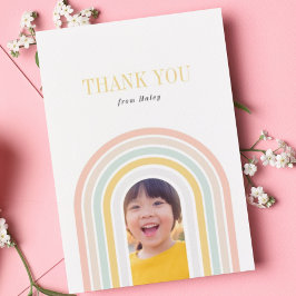 Moderne regenboogfoto bedankkaart