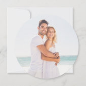 Moderne regenboogfoto Confetti bruiloft Kaart (Achterkant)