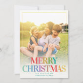 Moderne regenboogfoto Eenvoudige fotofeestdag Feestdagenkaart (Voorkant)