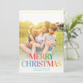 Moderne regenboogfoto Eenvoudige fotofeestdag Feestdagenkaart (Staand voorkant)