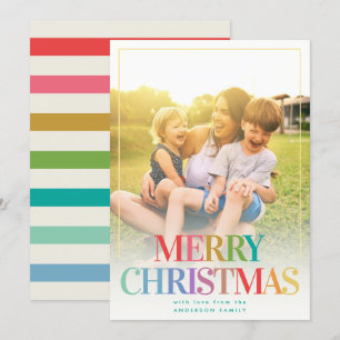 Moderne regenboogfoto Eenvoudige fotofeestdag Feestdagenkaart