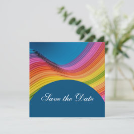 Moderne regenbooggolf bespaart de datum save the date