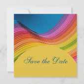 Moderne Regenbooggolf Save The Date (Voorkant)