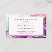 Moderne regenbooggouden vloeibare inkt Abstract Visitekaartje (Achterkant)