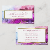 Moderne regenbooggouden vloeibare inkt Abstract Visitekaartje (Voorkant / Achterkant)