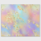 Moderne regenbooggradiënt en gouden marmerpatroon cadeaupapier (Vlak)