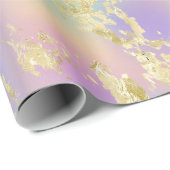 Moderne regenbooggradiënt en gouden marmerpatroon cadeaupapier (Rol Hoek)