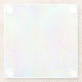 Moderne regenbooggradiënt en gouden marmerpatroon glazen onderzetter (Achterkant)