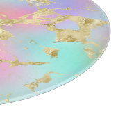 Moderne regenbooggradiënt en gouden marmerpatroon snijplank (Hoek)