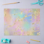 Moderne regenbooggradiënt en gouden marmerpatroon tissuepapier (Craft)
