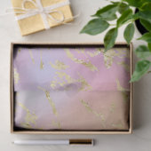 Moderne regenbooggradiënt en gouden marmerpatroon tissuepapier (Geschenk)