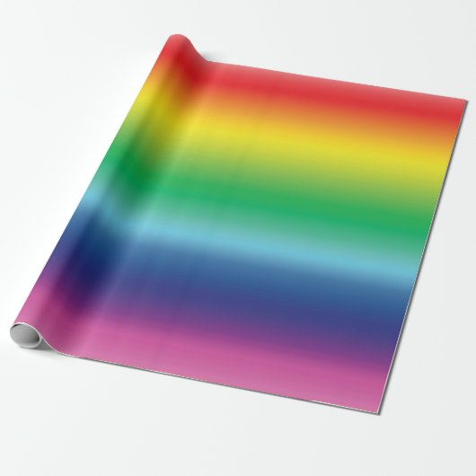 Moderne regenbooggradiënt ombre kleurpatroon cadeaupapier (Uitgerold)