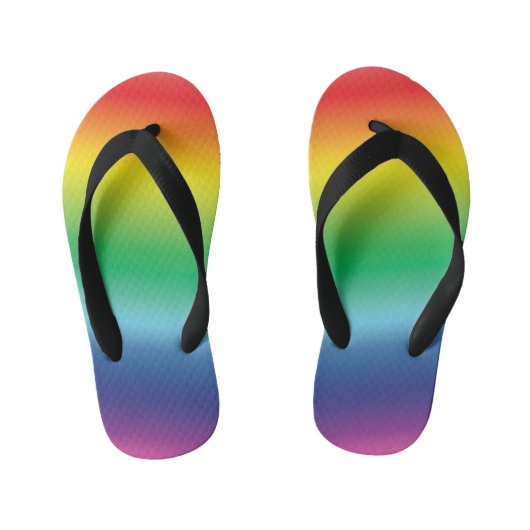Moderne regenbooggradiëntkleuren maken patroon leu kinder teenslippers (Voetbed)