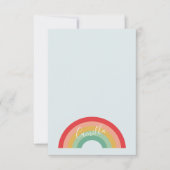 Moderne regenbooghandgeschreven script kinder bedankkaart (Voorkant)