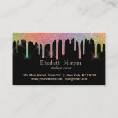 Moderne regenboogharten, zwarte schijven klantenkaartje (Achterkant)