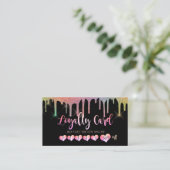 Moderne regenboogharten, zwarte schijven klantenkaartje (Staand voorkant)