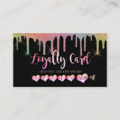 Moderne regenboogharten, zwarte schijven klantenkaartje (Voorkant)
