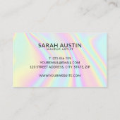 Moderne regenboogholografisch deeg visitekaartje (Achterkant)