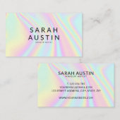 Moderne regenboogholografisch deeg visitekaartje (Voorkant / Achterkant)