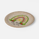 Moderne regenboogkerst Holly 20xx jaar Tekst 7" Papieren Bordje (Gekanteld)