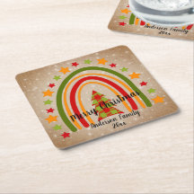 Moderne regenboogkerstpannen Boom 20xx tekst