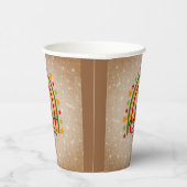 Moderne regenboogkerstpannen Boom 20xx tekst Papieren Bekers (Rechts)