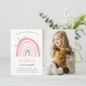 Moderne regenboogkinderen Birthday Foto Kaart (Staand voorkant)