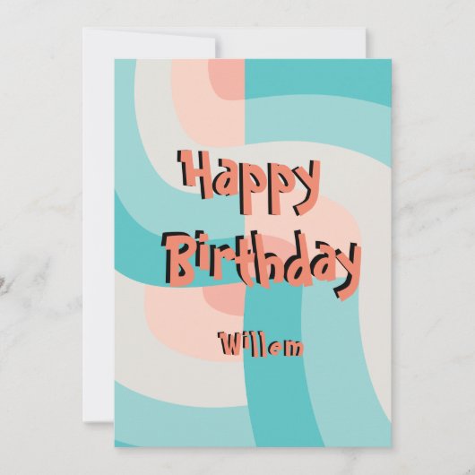 Moderne regenboogkleur Abstract Happy Birthday Kaart (Voorkant)