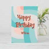 Moderne regenboogkleur Abstract Happy Birthday Kaart (Staand voorkant)