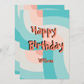 Moderne regenboogkleur Abstract Happy Birthday Kaart (Voorkant / Achterkant)