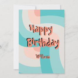 Moderne regenboogkleur Abstract Happy Birthday Kaart