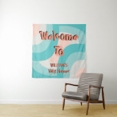 Moderne regenboogkleur typografie BabyShower Welko Wandkleed (In situ)