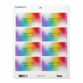 Moderne regenboogkleuren - Abstracte aangepaste Sj Etiket (Full Sheet)