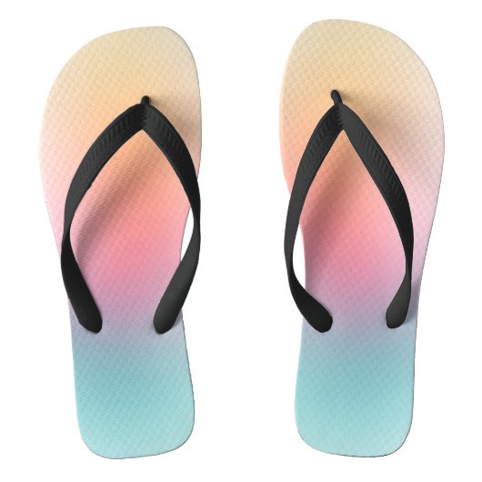 Moderne regenboogkleuren Roze rood Sinaasappel Teenslippers (Voetbed)