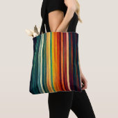 Moderne regenboogkleuren tote bag (Dichtbij)