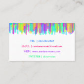 Moderne regenboogkleurige druppel visitekaartje (Achterkant)