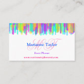 Moderne regenboogkleurige druppel visitekaartje (Voorkant)