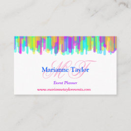 Moderne regenboogkleurige druppel visitekaartje