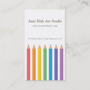 Moderne regenboogkleurige encils Kunstbenodigdhede Visitekaartje