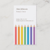 Moderne regenboogkleurige encils Kunstbenodigdhede Visitekaartje (Achterkant)