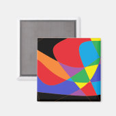 Moderne regenboogkleurige kunst magneet (Voorkant / Achterkant)