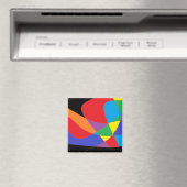 Moderne regenboogkleurige kunst magneet (Insitu (Vaatwasser))