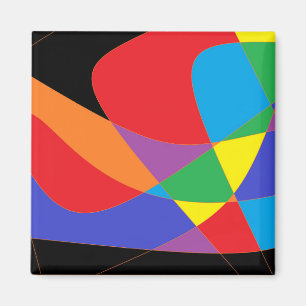 Moderne regenboogkleurige kunst magneet