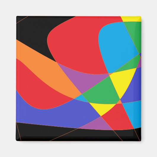 Moderne regenboogkleurige kunst magneet (Voorkant)