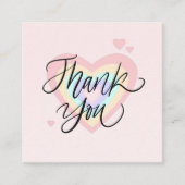 Moderne regenboogkunst Chic Bedankt Valentijnsdag Vierkante Visitekaartje (Voorkant)