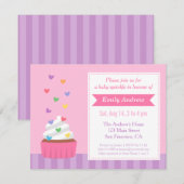 Moderne regenboogkunst Cupcake Baby Sprinkle Showe Kaart (Voorkant / Achterkant)