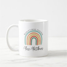 Moderne regenboogleraar bedankt cadeaukoffie